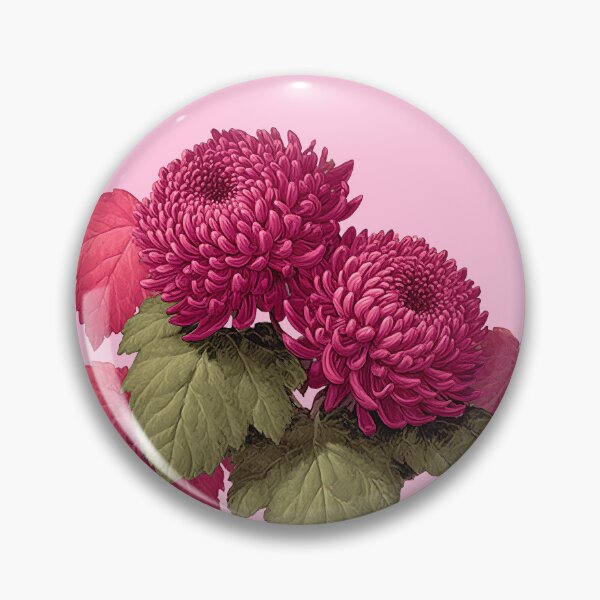 Item preview, Vintage Magenta Chrysanthemum Botanical Floral Art designed and sold by colorful-white.