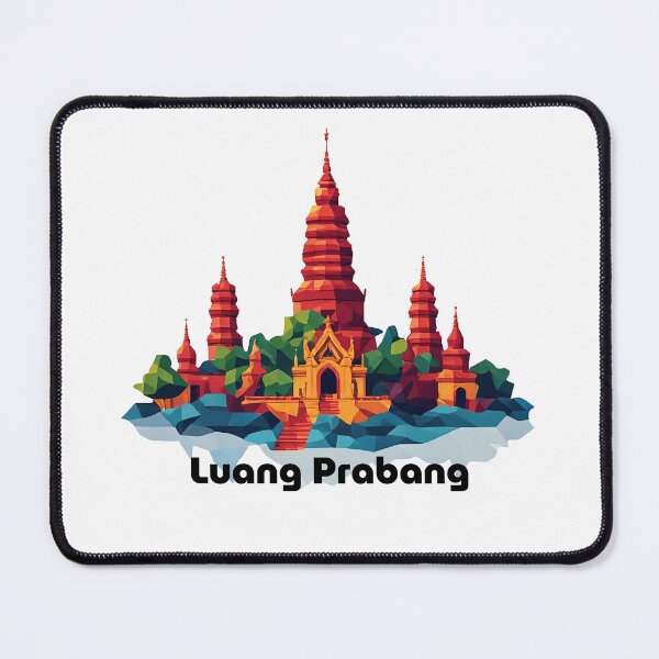 Item preview, Luang Prabang Laos Travel Poster - Abstract Buddhist Temple Art designed and sold by OzzFrequency.