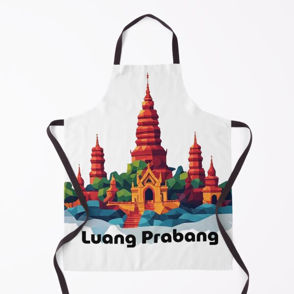 Item preview, Luang Prabang Laos Travel Poster - Abstract Buddhist Temple Art designed and sold by OzzFrequency.