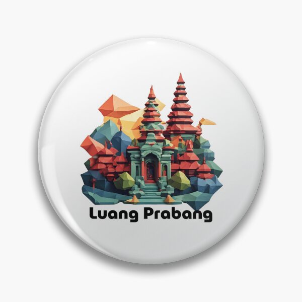 Item preview, Luang Prabang Laos Travel Poster - Abstract Buddhist Temple Art designed and sold by OzzFrequency.