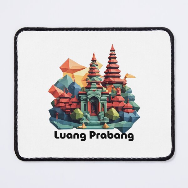 Item preview, Luang Prabang Laos Travel Poster - Abstract Buddhist Temple Art designed and sold by OzzFrequency.