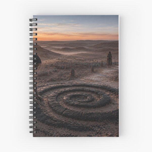 Item preview, Ancient Desert Spiral Pilgrimage Art Print | Prehistoric Sacred Landscape Wall designed and sold by Element Horizon Studio.