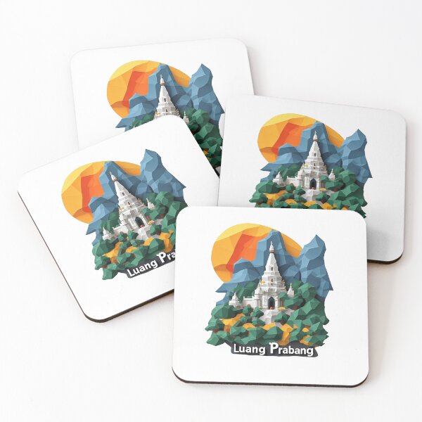 Item preview, Luang Prabang Laos Travel Poster - Abstract Buddhist Temple Art designed and sold by OzzFrequency.