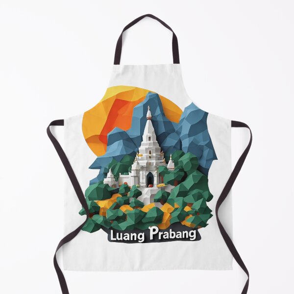 Item preview, Luang Prabang Laos Travel Poster - Abstract Buddhist Temple Art designed and sold by OzzFrequency.