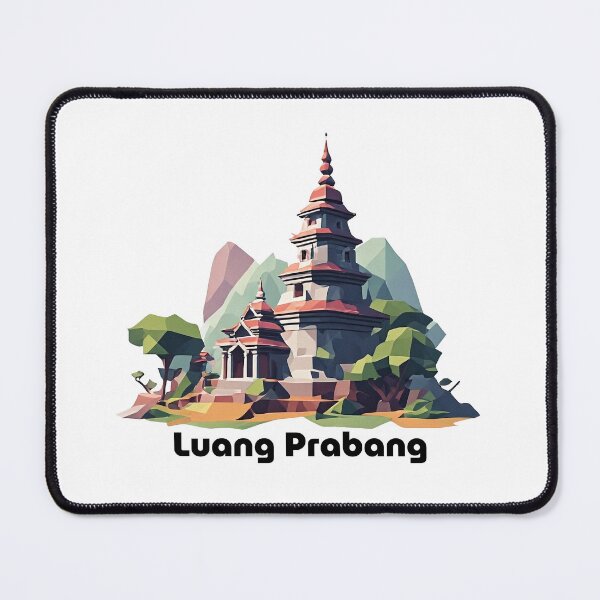 Item preview, Luang Prabang Laos Travel Poster - Abstract Buddhist Temple Art designed and sold by OzzFrequency.