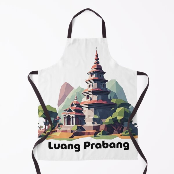 Item preview, Luang Prabang Laos Travel Poster - Abstract Buddhist Temple Art designed and sold by OzzFrequency.