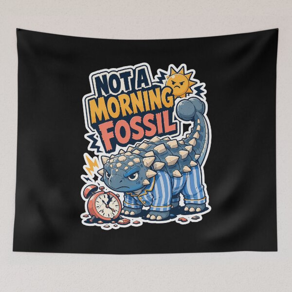 Item preview, Not A Morning Fossil Grumpy Ankylosaurus Pajama Design designed and sold by Tong4130.