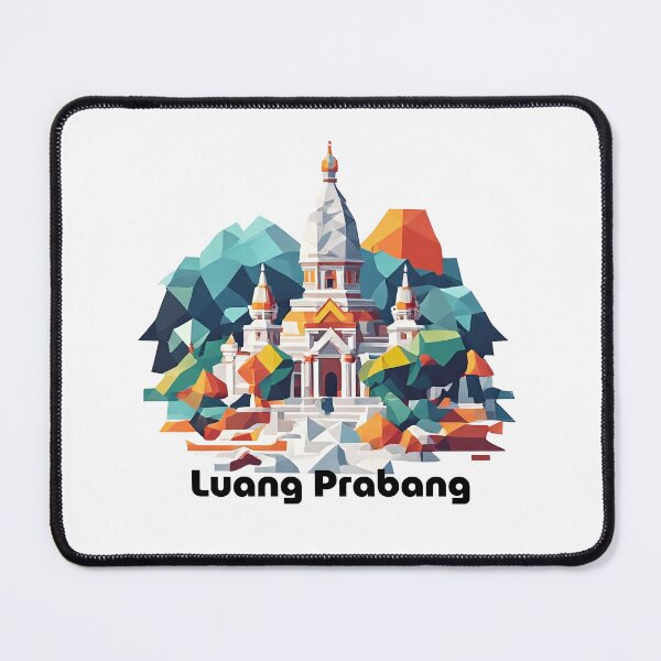 Item preview, Luang Prabang Laos Travel Poster - Abstract Buddhist Temple Art designed and sold by OzzFrequency.