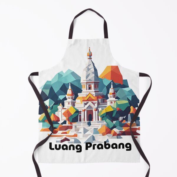 Item preview, Luang Prabang Laos Travel Poster - Abstract Buddhist Temple Art designed and sold by OzzFrequency.