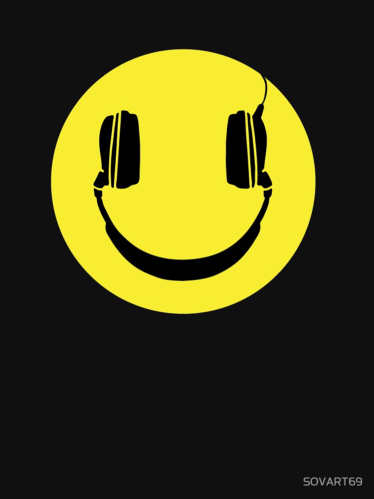"SMILEY FACE MUSIC LOVER HEADPHONES" Tshirt for Sale by SOVART69