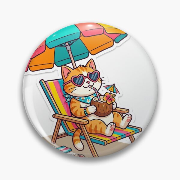 Item preview, Cat drinking coconut on the beach designed and sold by Octaner.