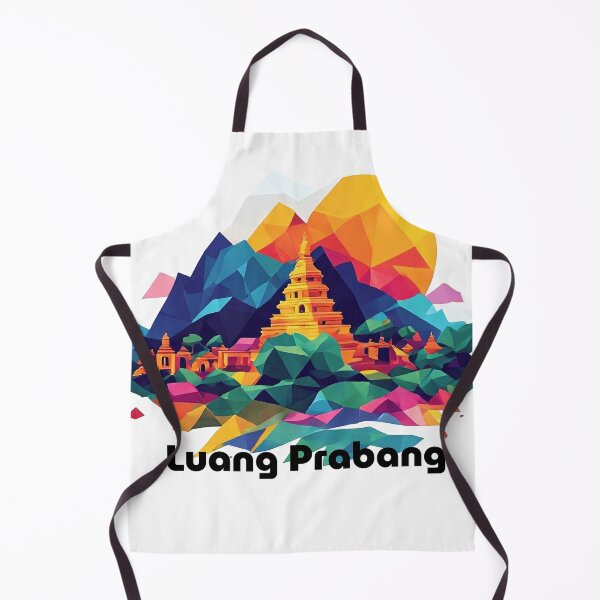 Item preview, Luang Prabang Laos Travel Poster - Abstract Buddhist Temple Art designed and sold by OzzFrequency.