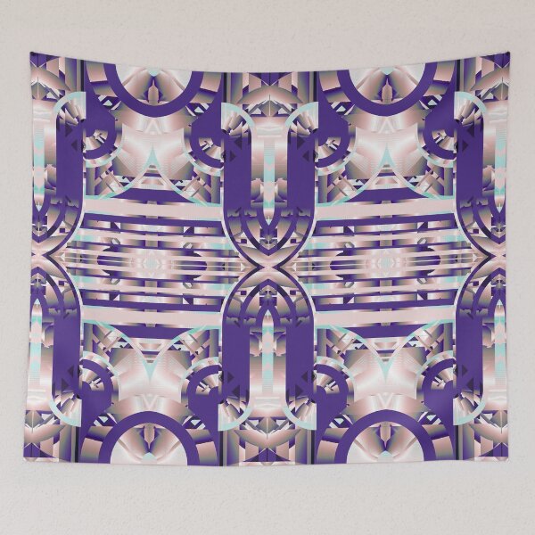 Item preview, Purple Geometric Symmetry – Futuristic Abstract Pattern designed and sold by ScreenPin.