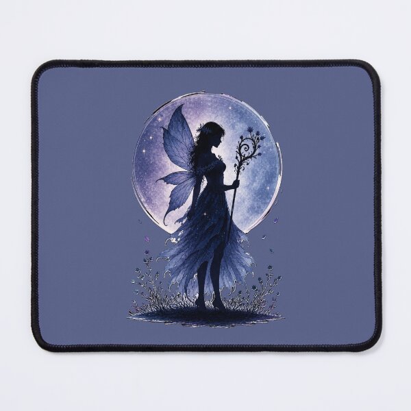 Item preview, Moonlit Blue Fairy Silhouette | Celestial Fantasy Art by MysticPurpleHue designed and sold by MysticPurpleHue.