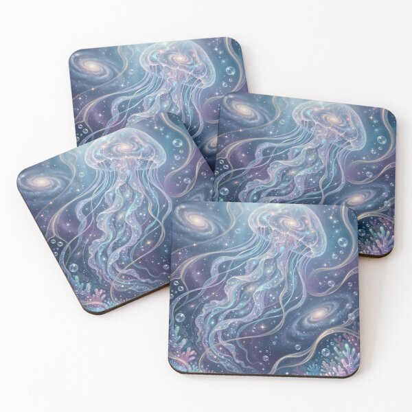 Item preview, Jellyfish Galaxy – Dreamy Cosmic Ocean Wall Art designed and sold by ZyxDes.