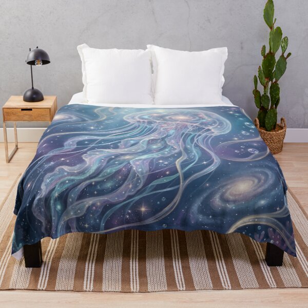 Item preview, Jellyfish Galaxy – Dreamy Cosmic Ocean Wall Art designed and sold by ZyxDes.