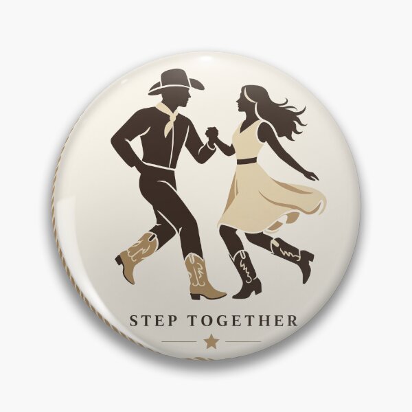 Item preview, Couple dancing country two-step. Silhouette partners in cowboy boots mid-dance move. Romantic western line dance illustration. designed and sold by Creative88Art.