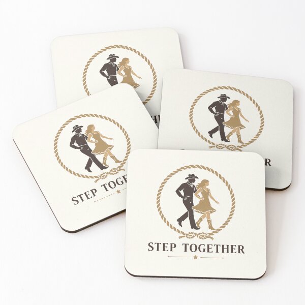 Item preview, Couple dancing country two-step. Silhouette of partners in western attire waltzing. Romantic vintage ballroom partnership illustration. designed and sold by Creative88Art.