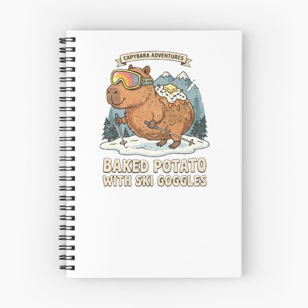 Item preview, Baked Potato With Ski Goggles Funny Capybara Skiing Winter Sports designed and sold by Yellowriversss.