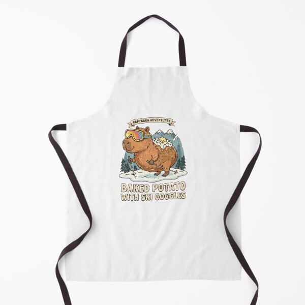 Item preview, Baked Potato With Ski Goggles Funny Capybara Skiing Winter Sports designed and sold by Yellowriversss.