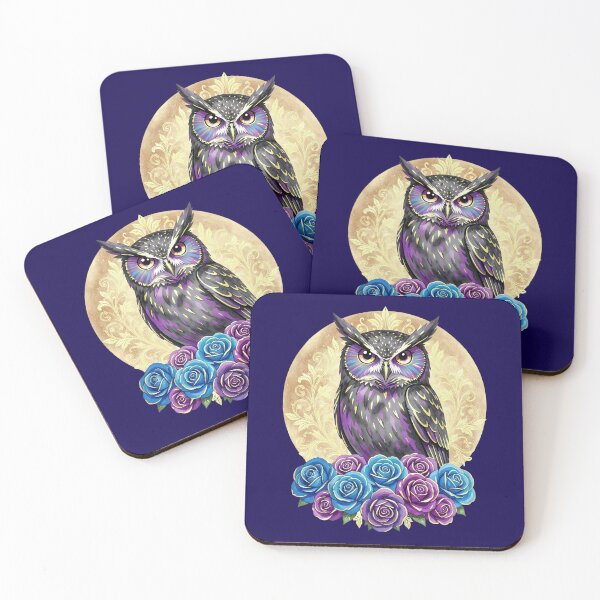 Item preview, Celestial Owl & Moon Roses | Witchy Watercolor Floral designed and sold by Starlett Designs.