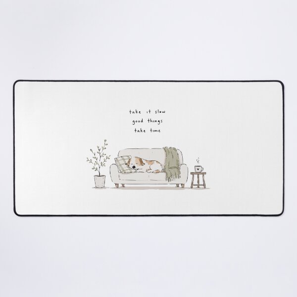 Item preview, Take It Slow | Cozy Dog Minimalist Wall Art designed and sold by zenarty design.