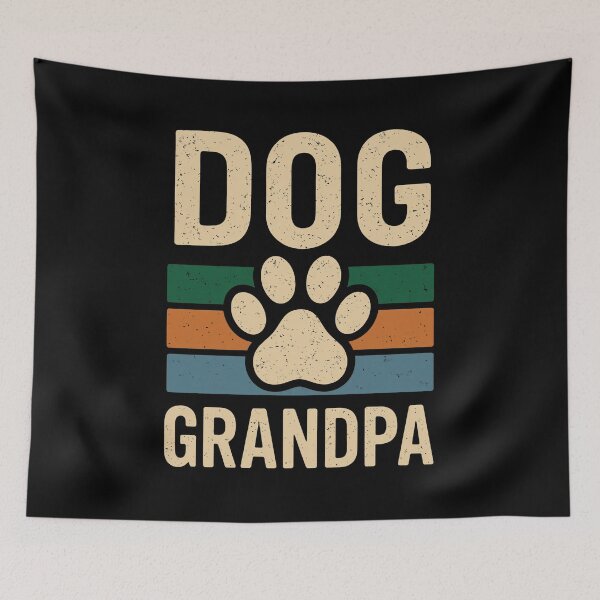 Item preview, Dog Grandpa Retro Sunset Dog Paw Print designed and sold by GiaoCalonas.
