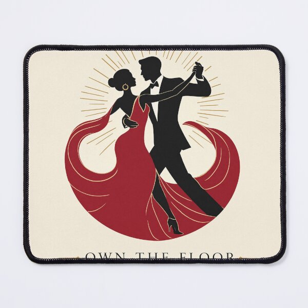 Item preview, Elegant couple dancing in red and black. Stylish ballroom partners performing a dramatic tango pose. Romantic duo logo design for events and entert... designed and sold by Creative88Art.