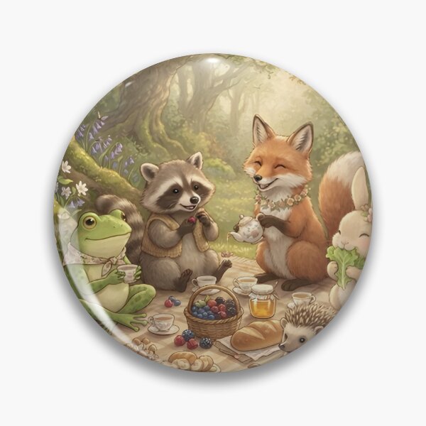 Item preview, Forest Friends Picnic Whimsical Woodland Animal Illustration | Cute Nature Art designed and sold by ZyxDes.