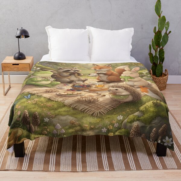 Item preview, Forest Friends Picnic Whimsical Woodland Animal Illustration | Cute Nature Art designed and sold by ZyxDes.