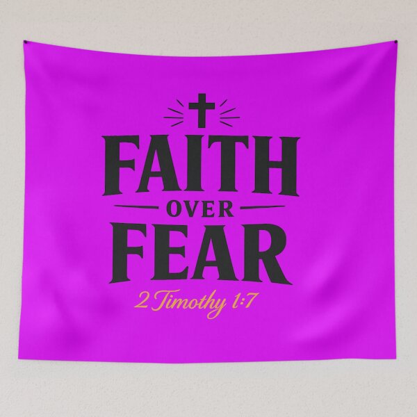 Item preview, Faith Over Fear | 2 Timothy 1:7 Christian Typography T-Shirt | Minimalist Bible Verse Design | Inspirational Faith Gift designed and sold by Leefs.