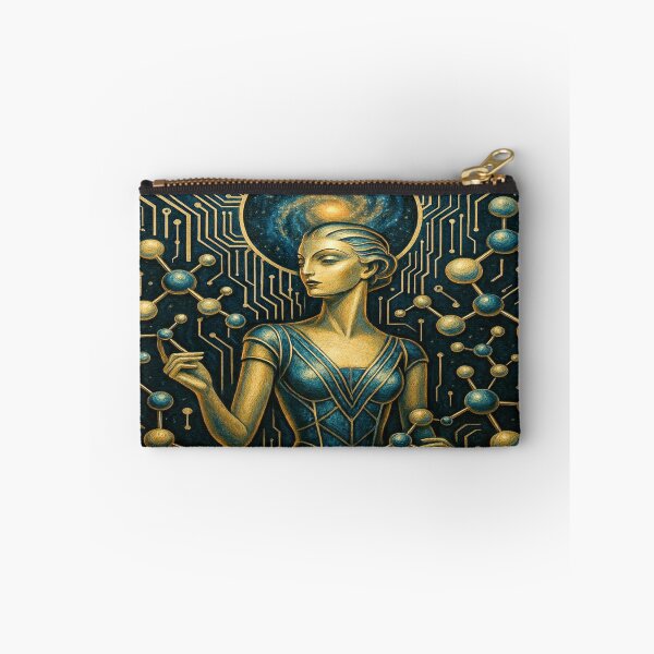 Item preview, ArtDeco Cosmic Mind – Golden Techno‑Spirals & Blue Fusion Intelligence designed and sold by FotoworldEdel.