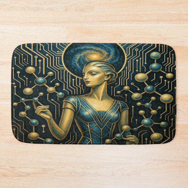 Artikelvorschau, ArtDeco Cosmic Mind – Golden Techno‑Spirals & Blue Fusion Intelligence entworfen und verkauft von FotoworldEdel.
