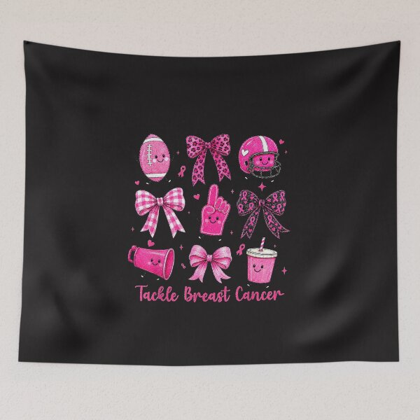 Item preview, Tackle Breast Cancer American Football Pink Ribbon Retro Support Design designed and sold by kiralynstration.
