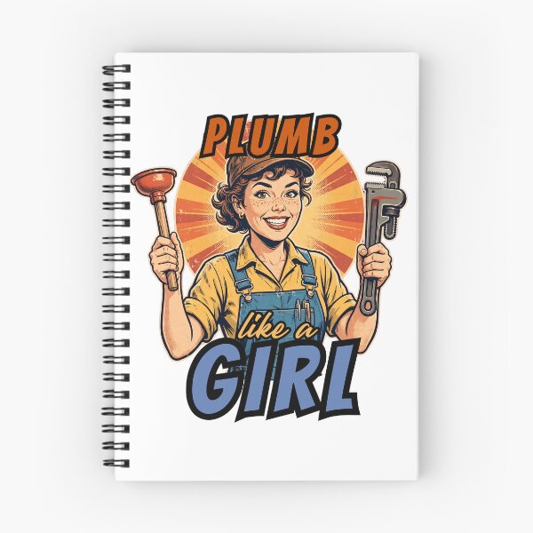 Item preview, Plumb Like A Girl | Female Plumber | Tradeswoman Retro Comic Art | Woman in Trades designed and sold by Neurospicy Trolls.