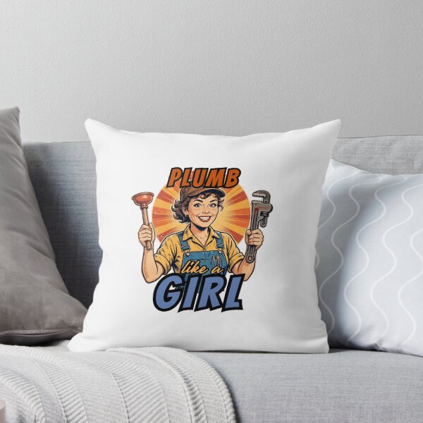 Item preview, Plumb Like A Girl | Female Plumber | Tradeswoman Retro Comic Art | Woman in Trades designed and sold by Neurospicy Trolls.