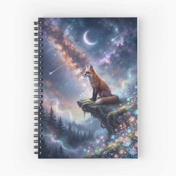 Item preview, Celestial Fox Night Sky Fantasy Wildlife Illustration | Cosmic Spirit Animal Art designed and sold by ZyxDes.