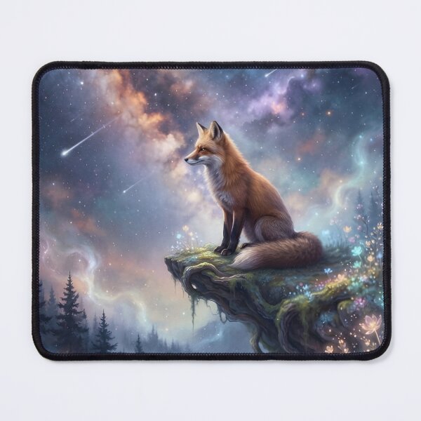 Item preview, Celestial Fox Night Sky Fantasy Wildlife Illustration | Cosmic Spirit Animal Art designed and sold by ZyxDes.