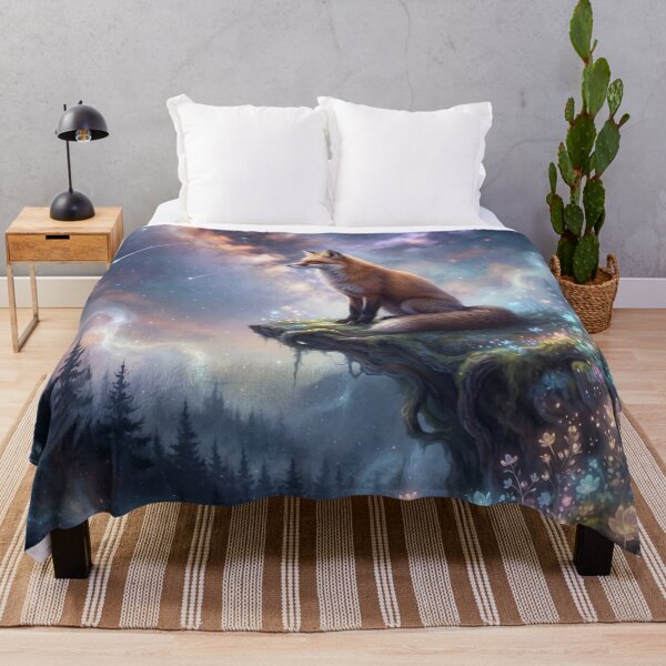 Item preview, Celestial Fox Night Sky Fantasy Wildlife Illustration | Cosmic Spirit Animal Art designed and sold by ZyxDes.