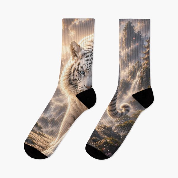 Item preview, Majestic White Tiger in Moonlit Forest | Fantasy Wildlife Art | Digital Painting designed and sold by ManJiangHong.