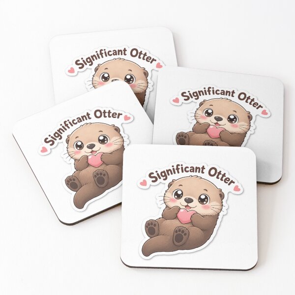Item preview, Significant Otter Sweet otter with heart designed and sold by BoosterShop.