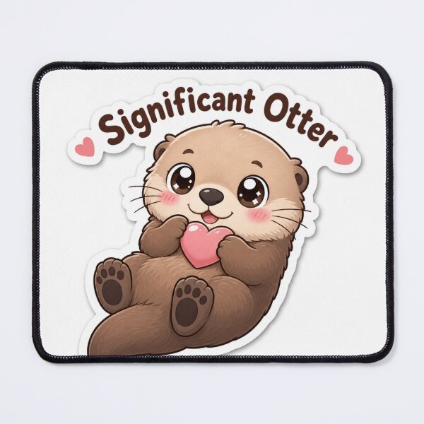 Item preview, Significant Otter Sweet otter with heart designed and sold by BoosterShop.