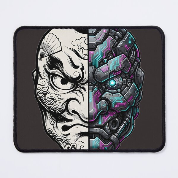 Item preview, Title: Neon Paradox: Cyber-Tengu Split Mask designed and sold by Neo Tokio.