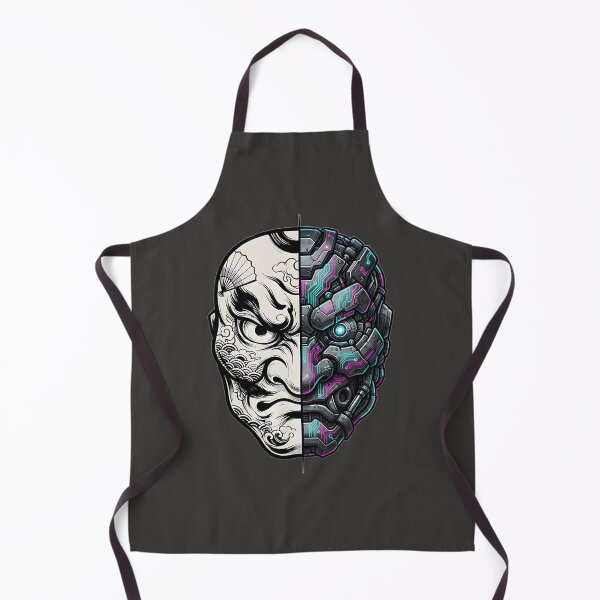 Item preview, Title: Neon Paradox: Cyber-Tengu Split Mask designed and sold by Neo Tokio.
