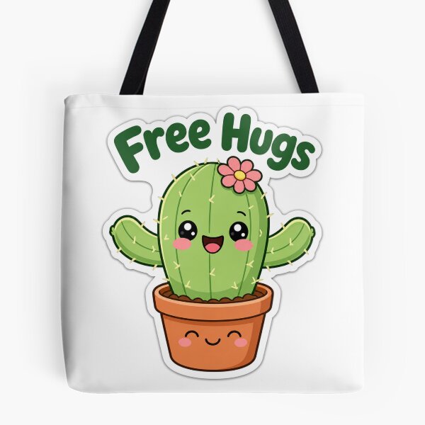 Item preview, Free Hugs Cute Cactus in a Pot Kawaii designed and sold by BoosterShop.