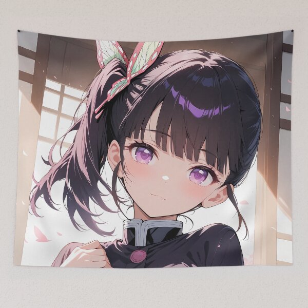 Item preview, Kanao Tsuyuri Demon Slayer Cherry Blossom Window Light Butterfly Pose designed and sold by JohnEllisa.