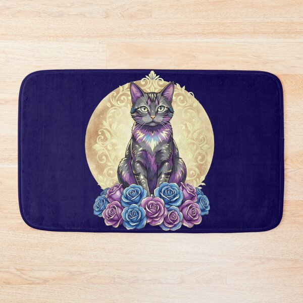 Item preview, Celestial Cat & Moon Roses | Witchy Watercolor Floral designed and sold by Starlett Designs.