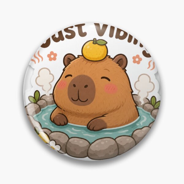 Item preview, Just Vibing Cute Capybara in the Onsen Kawaii designed and sold by BoosterShop.