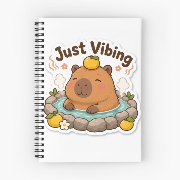 Item preview, Just Vibing Cute Capybara in the Onsen Kawaii designed and sold by BoosterShop.