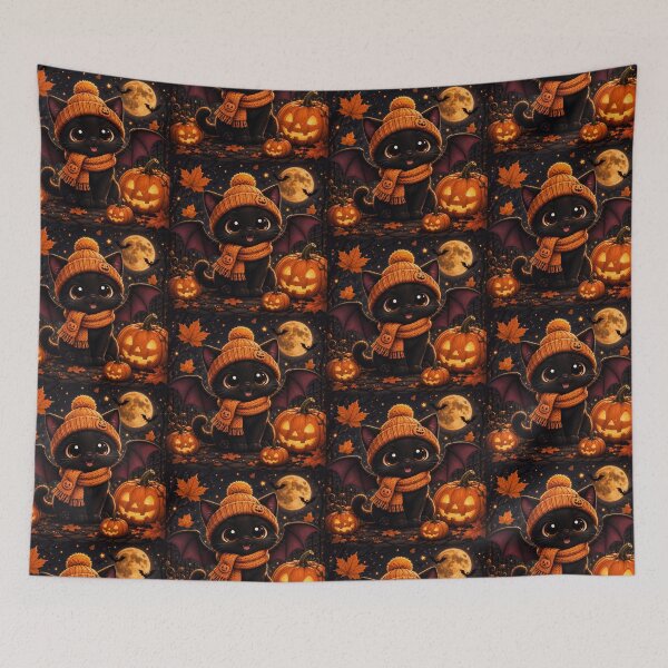 Item preview, Cute Black Cat Pumpkin Halloween Spooky designed and sold by Soluna Studio.